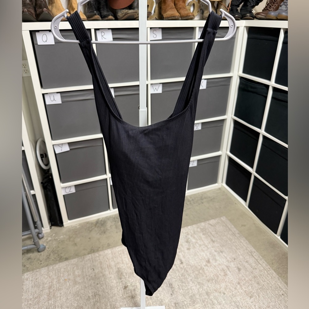 Andie Tulum One piece black ribbed swimsuit XXL